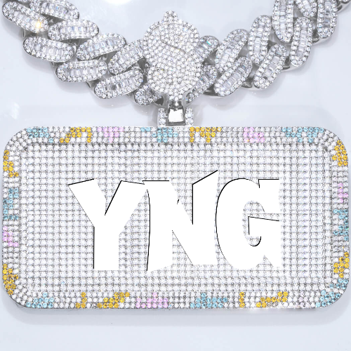 CUSTOM LETTER NECKLACE 3D COLORFUL SQUARE