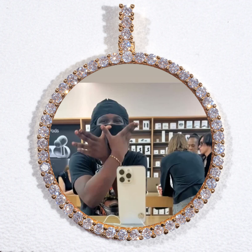 LARGE 3D CIRCLE CUSTOM PICTURE PENDANT