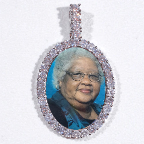 Large 3D Oval Custom Picture Pendant
