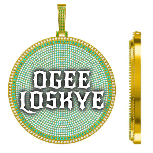 CUSTOM LETTER NECKLACE 3D BIG DISC