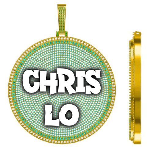 CUSTOM LETTER NECKLACE 3D BIG DISC