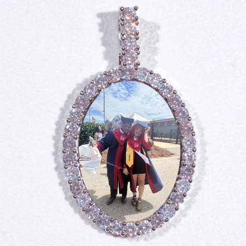 Large 3D Oval Custom Picture Pendant