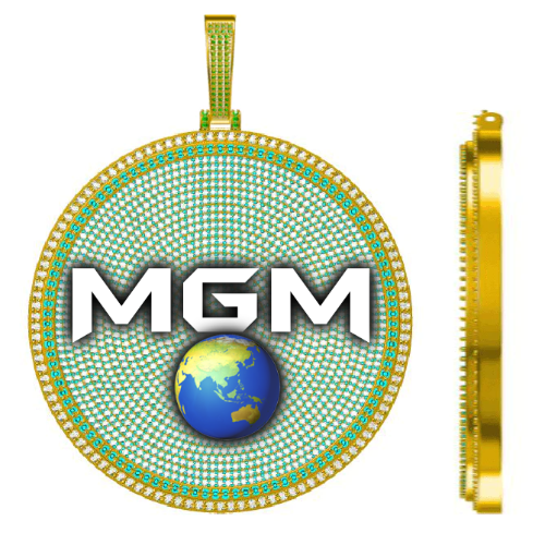 CUSTOM LETTER NECKLACE 3D BIG DISC