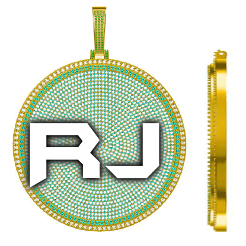CUSTOM LETTER NECKLACE 3D BIG DISC
