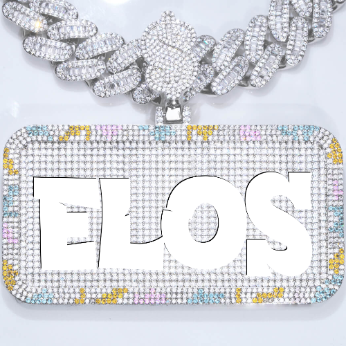 CUSTOM LETTER NECKLACE 3D COLORFUL SQUARE