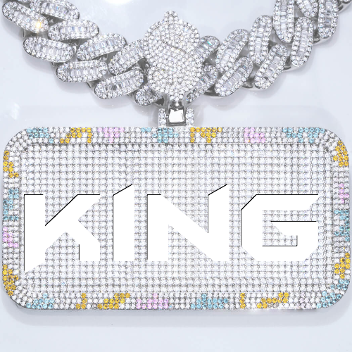 CUSTOM LETTER NECKLACE 3D COLORFUL SQUARE