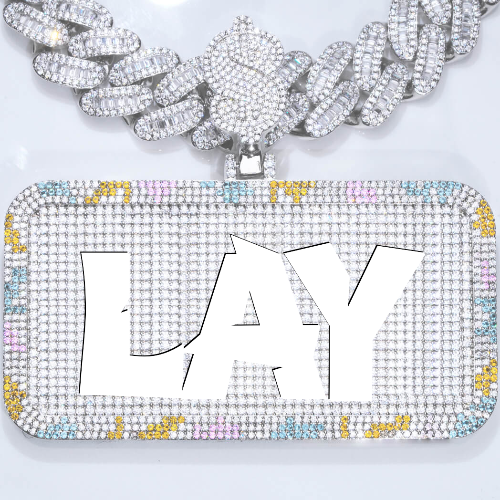 CUSTOM LETTER NECKLACE 3D COLORFUL SQUARE