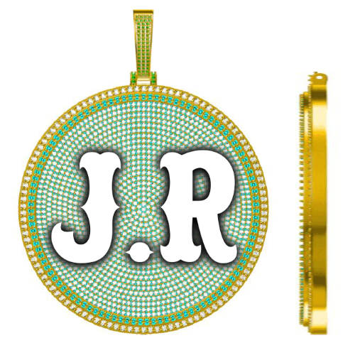 CUSTOM LETTER NECKLACE 3D BIG DISC