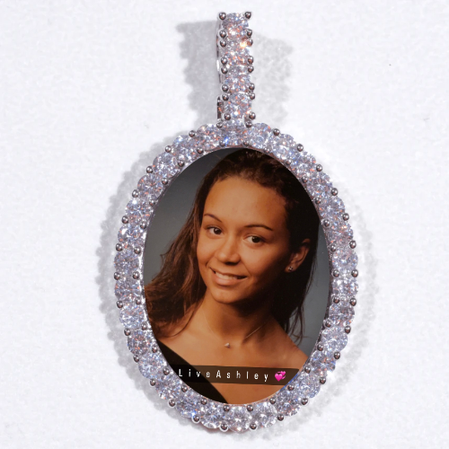 Large 3D Oval Custom Picture Pendant