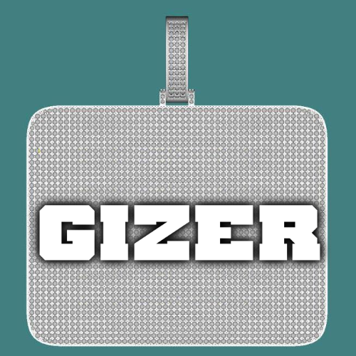 CUSTOM LETTER NECKLACE 3D BIG SQUARE