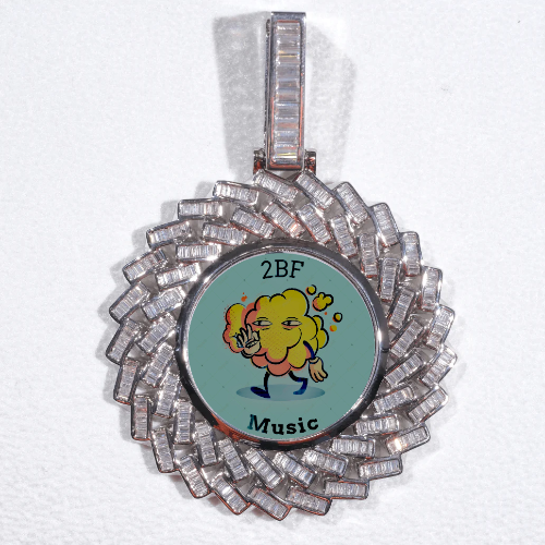 Large 3D Baguette Custom Picture Pendant