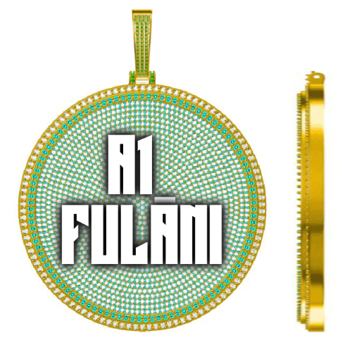 CUSTOM LETTER NECKLACE 3D BIG DISC