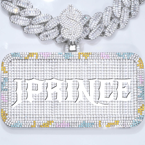 CUSTOM LETTER NECKLACE 3D COLORFUL SQUARE