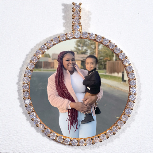 LARGE 3D CIRCLE CUSTOM PICTURE PENDANT