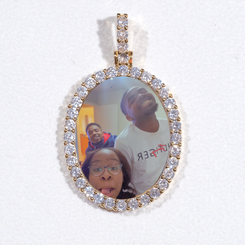 3D Oval Custom Picture Pendant
