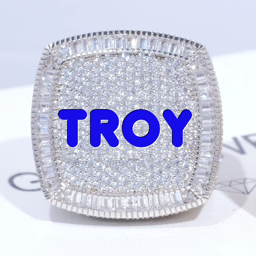 CUSTOM LETTER 3D ICED RING