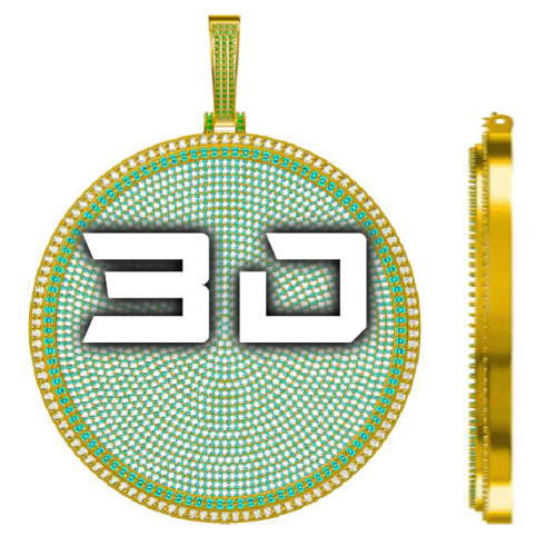 CUSTOM LETTER NECKLACE 3D BIG DISC