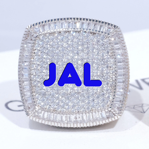 CUSTOM LETTER 3D ICED RING