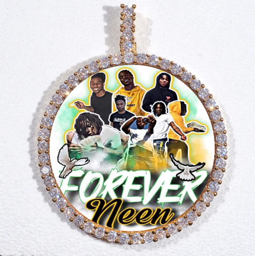 LARGE 3D CIRCLE CUSTOM PICTURE PENDANT