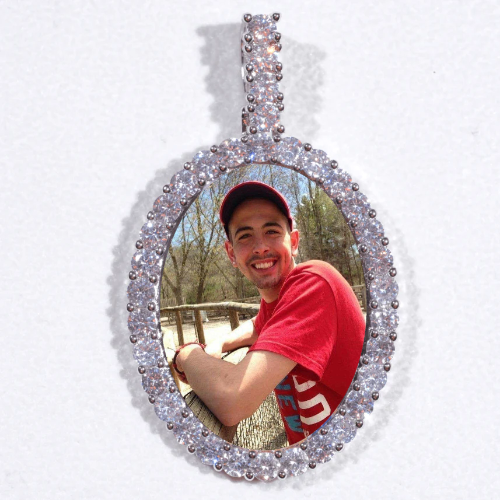 Large 3D Oval Custom Picture Pendant