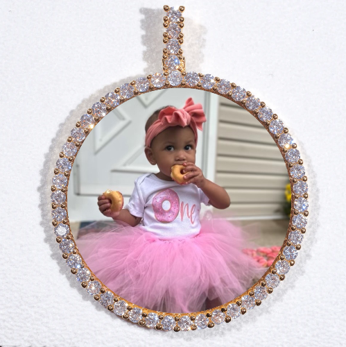 LARGE 3D CIRCLE CUSTOM PICTURE PENDANT
