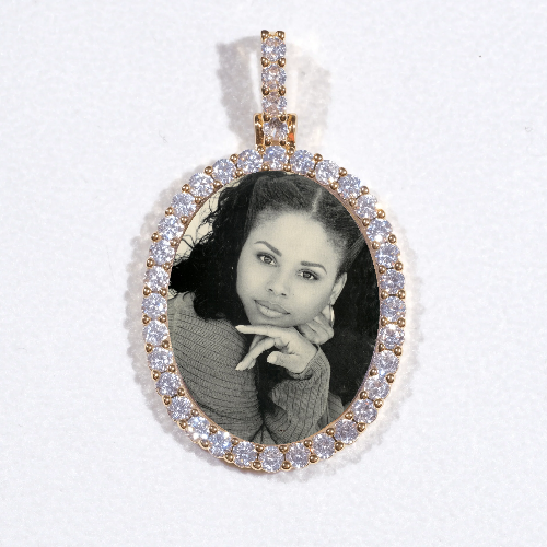 3D Oval Custom Picture Pendant
