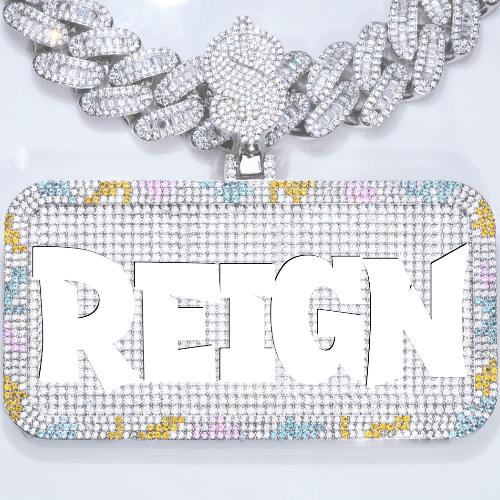 CUSTOM LETTER NECKLACE 3D COLORFUL SQUARE