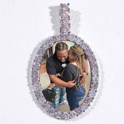Large 3D Oval Custom Picture Pendant