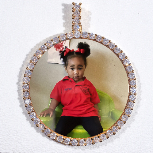 LARGE 3D CIRCLE CUSTOM PICTURE PENDANT