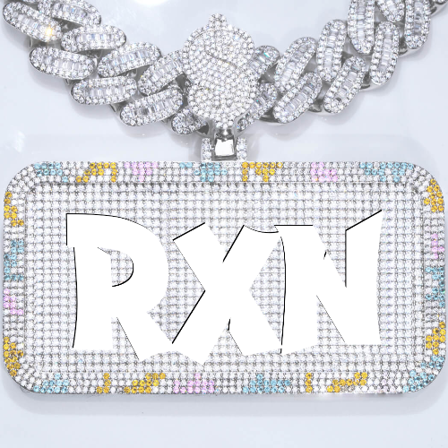 CUSTOM LETTER NECKLACE 3D COLORFUL SQUARE