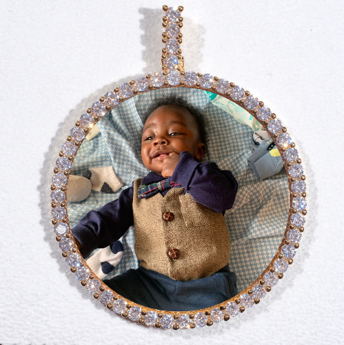 LARGE 3D CIRCLE CUSTOM PICTURE PENDANT