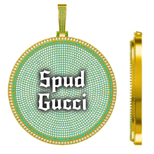 CUSTOM LETTER NECKLACE 3D BIG DISC