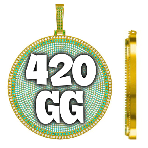 CUSTOM LETTER NECKLACE 3D BIG DISC