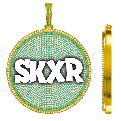 CUSTOM LETTER NECKLACE 3D BIG DISC