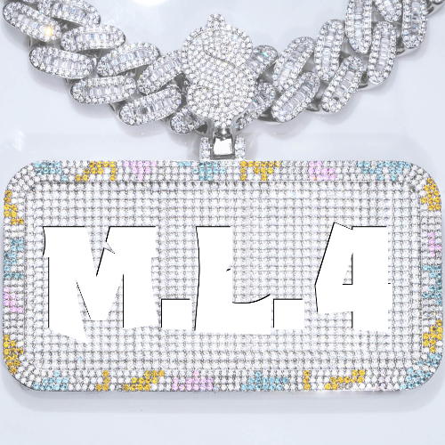 CUSTOM LETTER NECKLACE 3D COLORFUL SQUARE