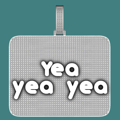 CUSTOM LETTER NECKLACE 3D BIG SQUARE