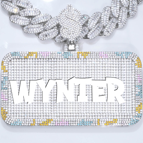 CUSTOM LETTER NECKLACE 3D COLORFUL SQUARE