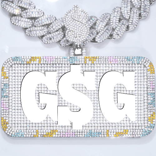 CUSTOM LETTER NECKLACE 3D COLORFUL SQUARE