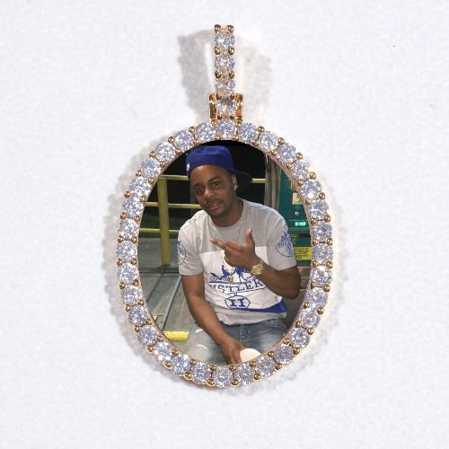 3D Oval Custom Picture Pendant