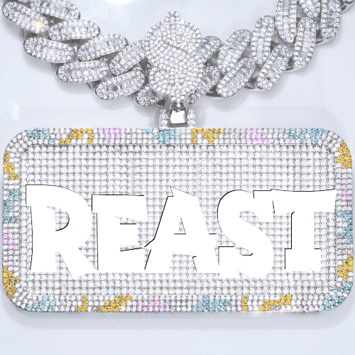 CUSTOM LETTER NECKLACE 3D COLORFUL SQUARE