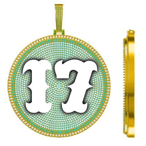 CUSTOM LETTER NECKLACE 3D BIG DISC