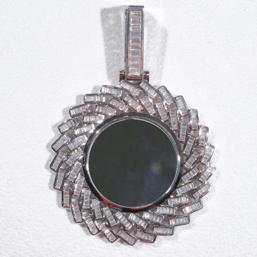 Large 3D Baguette Custom Picture Pendant