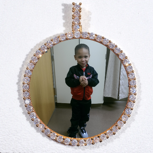 LARGE 3D CIRCLE CUSTOM PICTURE PENDANT
