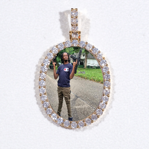 3D Oval Custom Picture Pendant