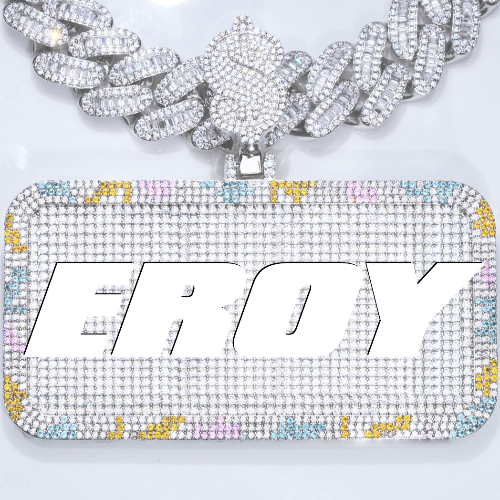 CUSTOM LETTER NECKLACE 3D COLORFUL SQUARE