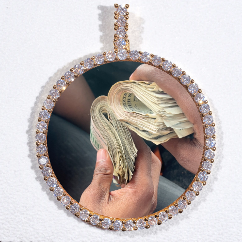 LARGE 3D CIRCLE CUSTOM PICTURE PENDANT
