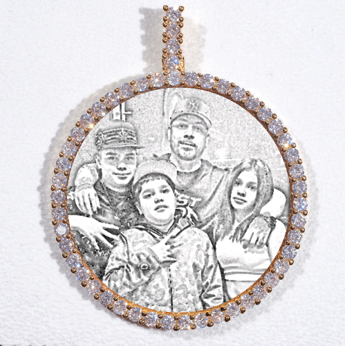 LARGE 3D CIRCLE CUSTOM PICTURE PENDANT