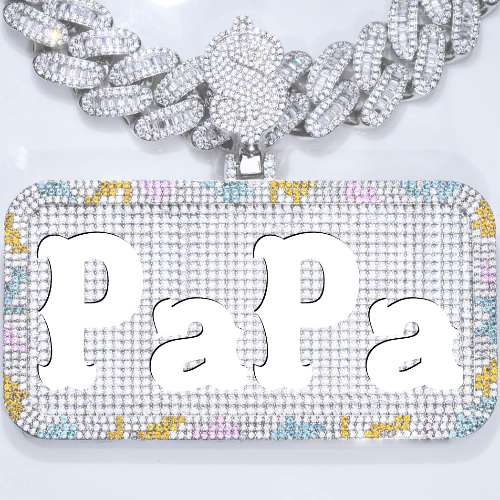 CUSTOM LETTER NECKLACE 3D COLORFUL SQUARE