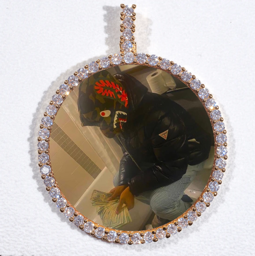 LARGE 3D CIRCLE CUSTOM PICTURE PENDANT