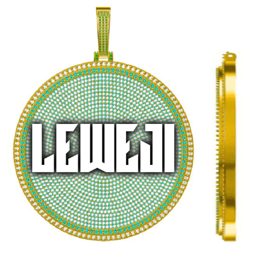 CUSTOM LETTER NECKLACE 3D BIG DISC